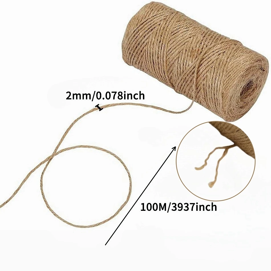 Natural Jute Twine 1mm 2mm 10M - Natural Florist Supply ulasan dan harga